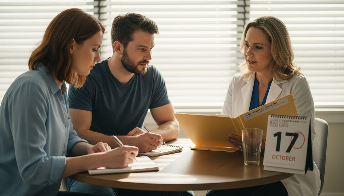 Couple meeting fertility doctor in clinic