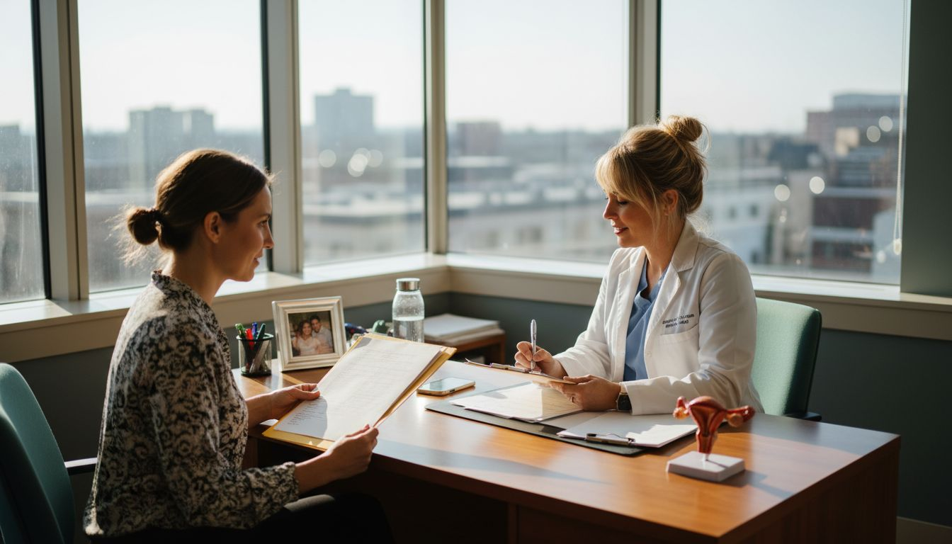 Woman in fertility consultation with specialist