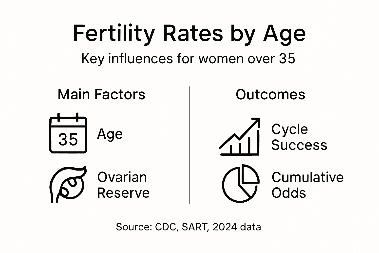 Infographic showing age and fertility outcomes