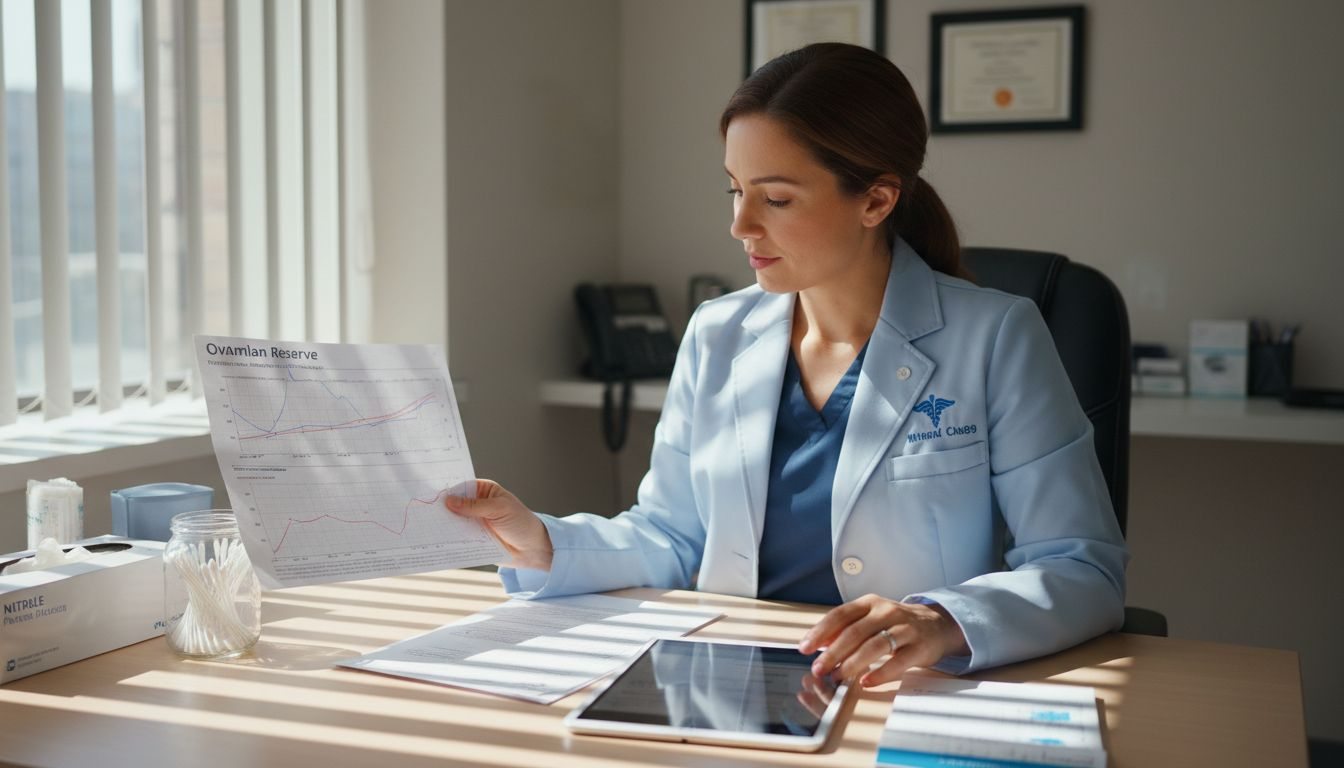 Fertility doctor discussing ovarian reserve test