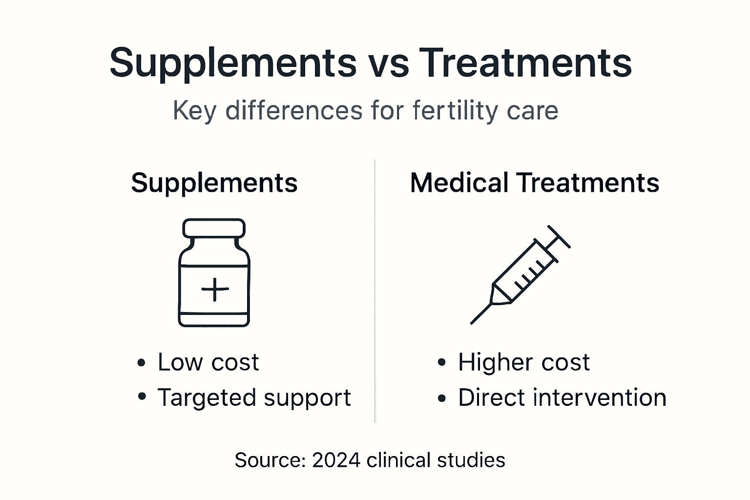 Infographic comparing fertility options