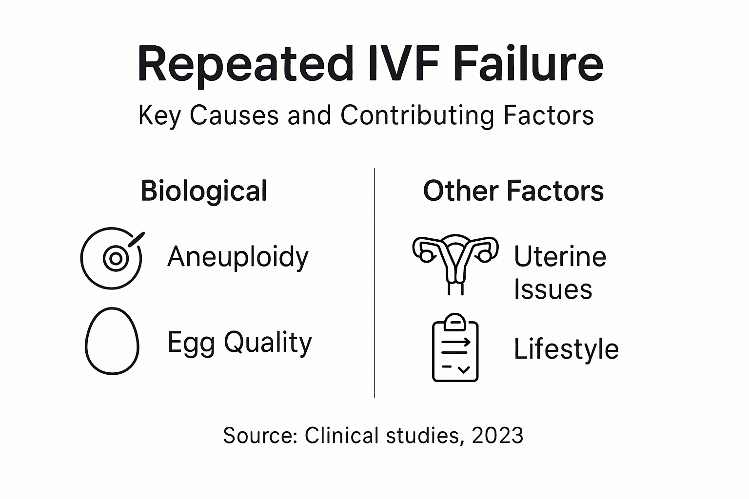 Infographic on main causes of repeated IVF failure
