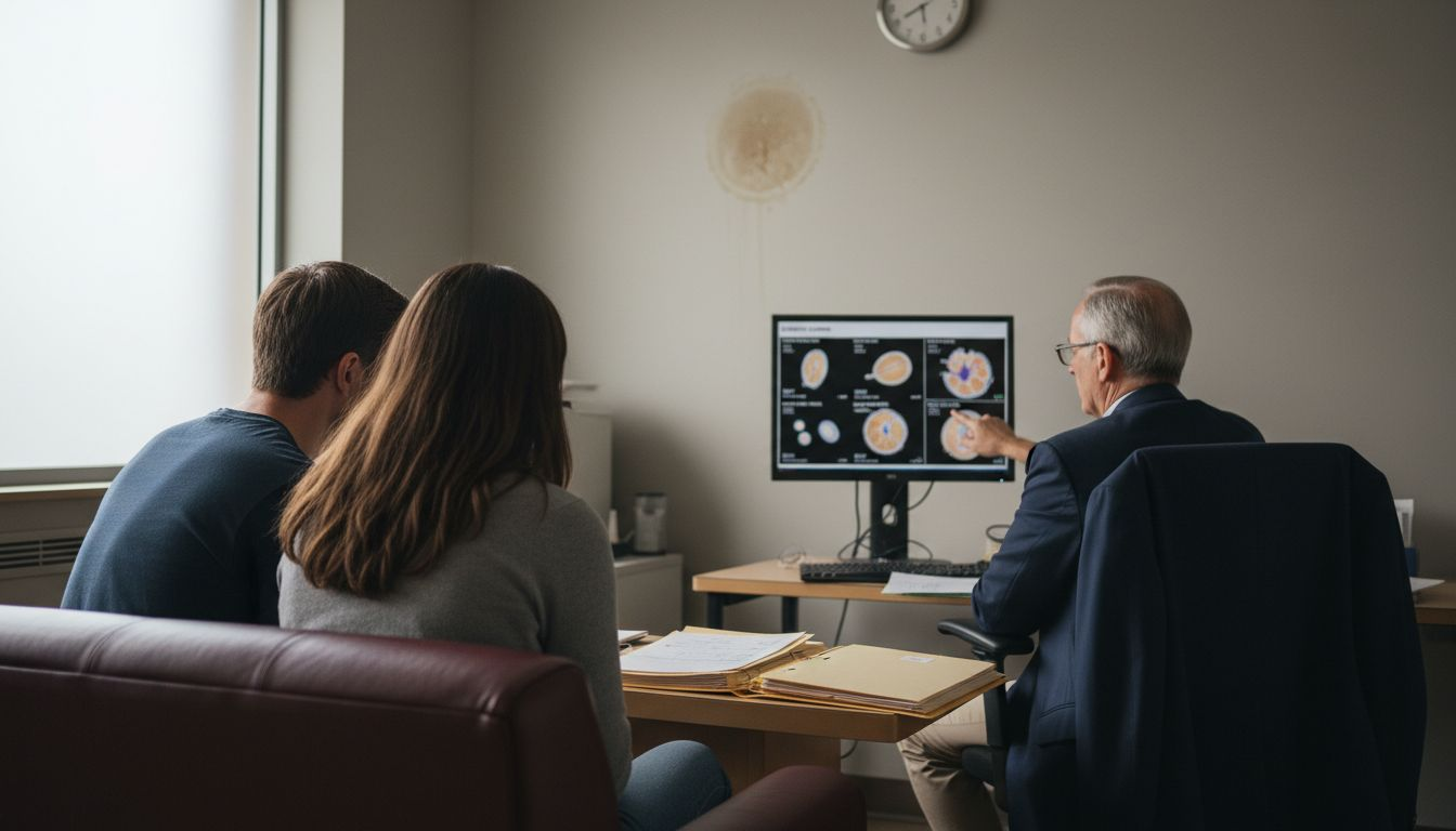 Couple consulting doctor about fertility options