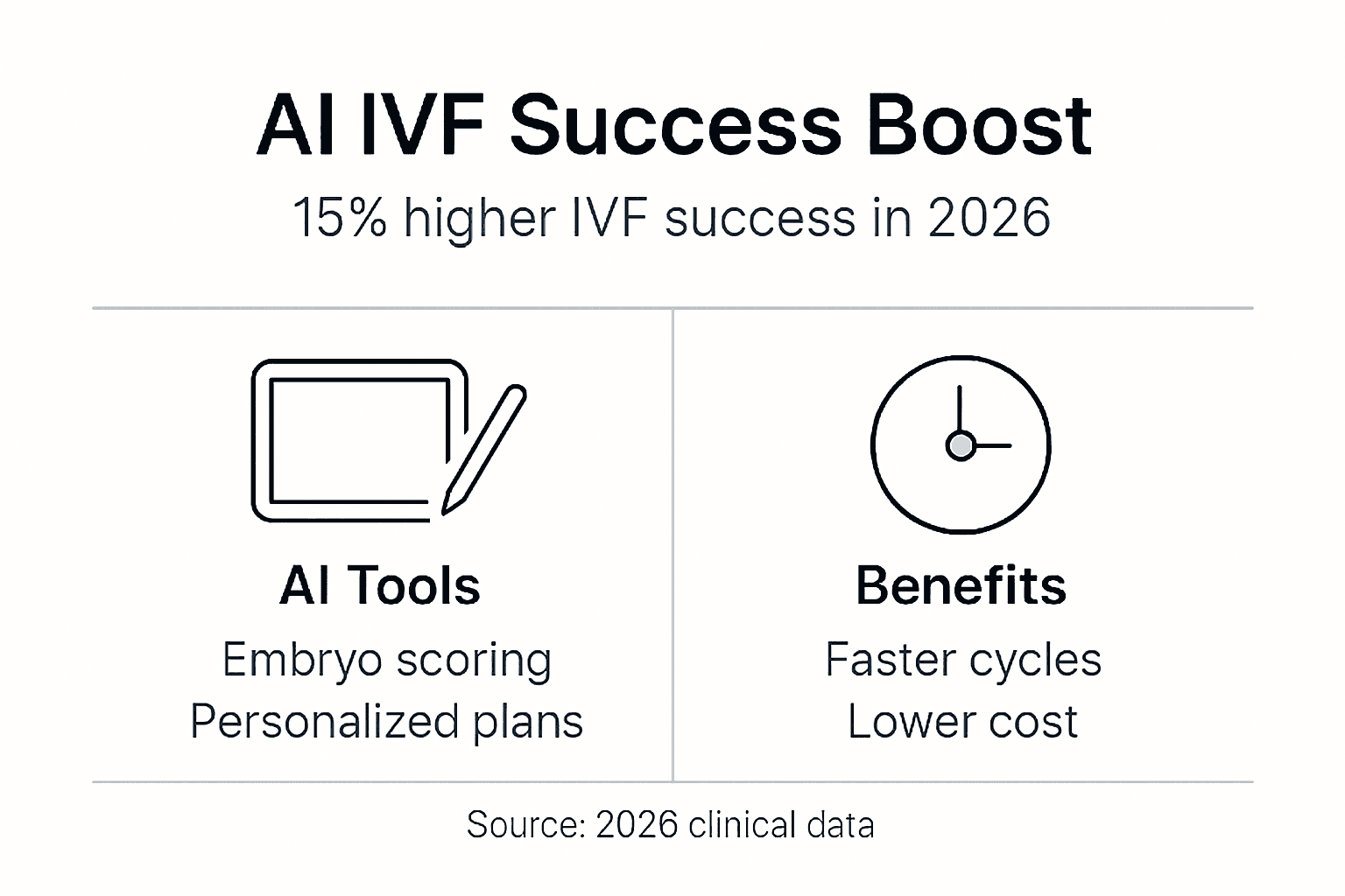Infographic on AI benefits for IVF outcomes