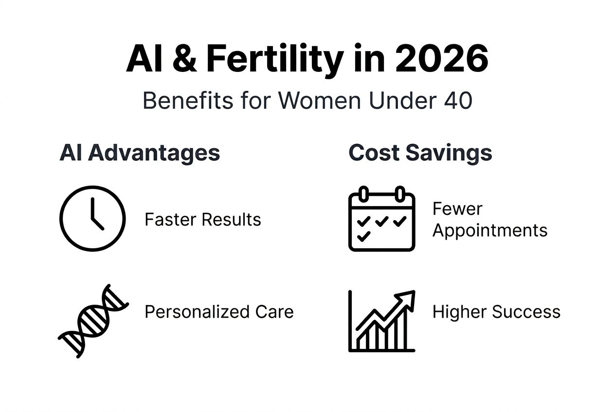 Infographic showing AI fertility benefits and cost savings