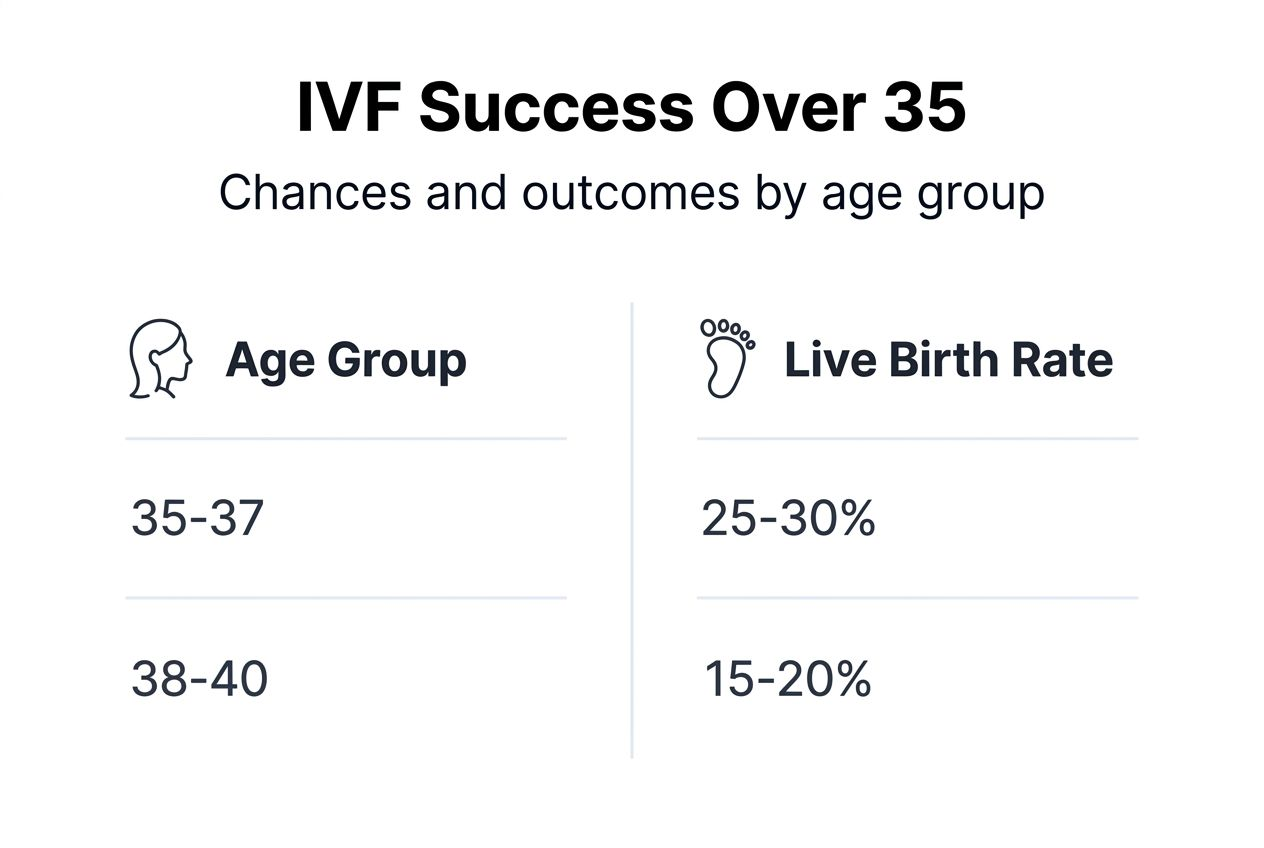 Infographic showing IVF success rates by age