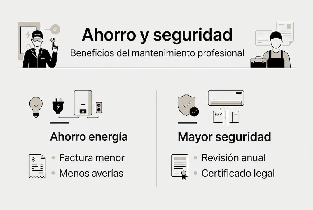 Ventajas del mantenimiento profesional: ahorro y seguridad 3 Infografía: cómo el mantenimiento profesional te ayuda a ahorrar y garantiza tu seguridad