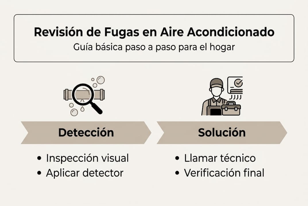 Infografía: Cómo revisar el aire acondicionado en busca de fugas paso a paso