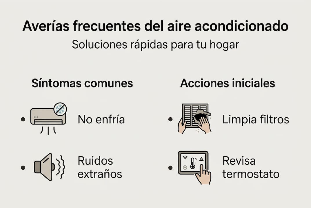 Guía visual de los fallos más habituales en el aire acondicionado