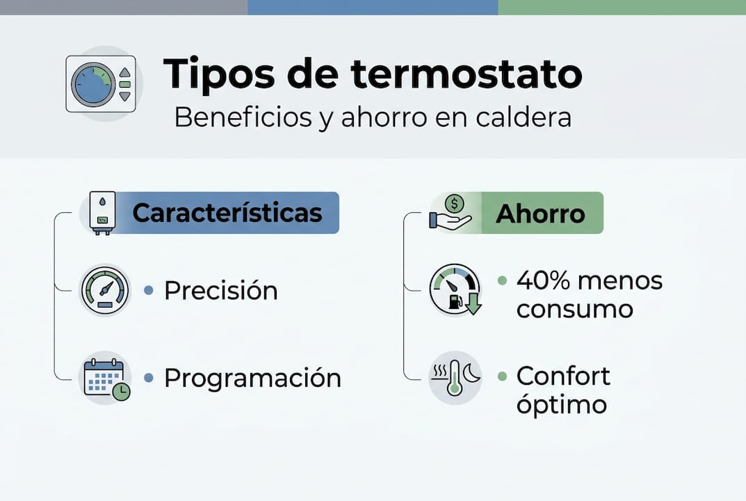 Guía visual sobre los diferentes tipos de termostatos y cómo pueden ayudarte a ahorrar energía
