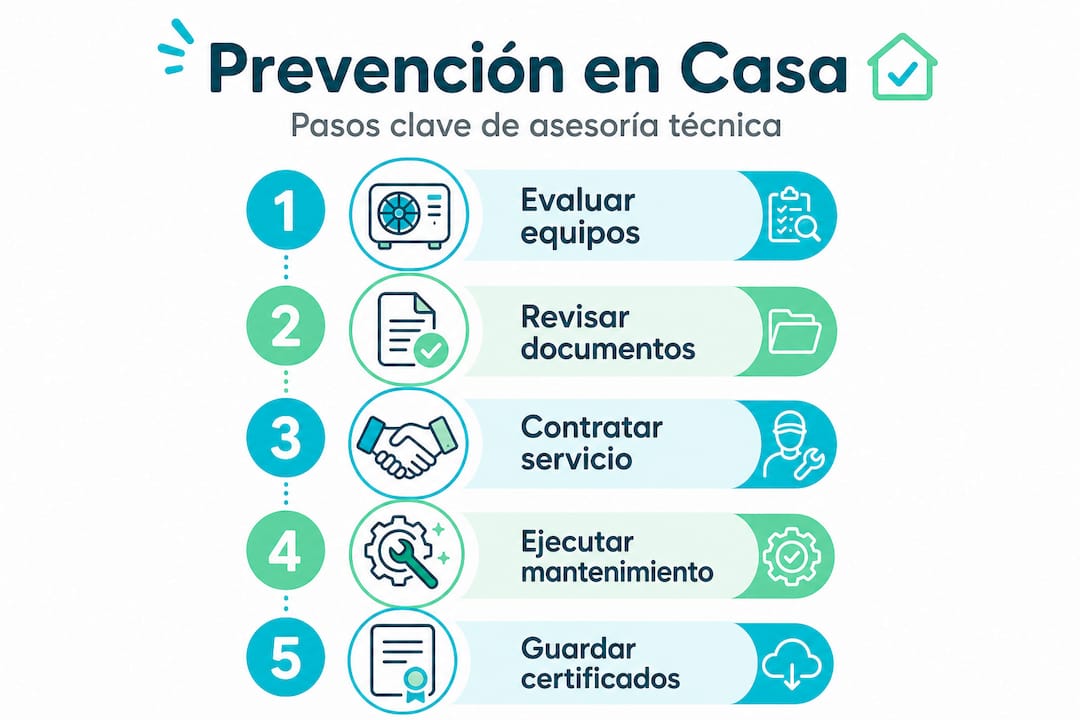 Asesoramiento técnico: claves para mantener tus sistemas en casa 3 Infografía: pasos clave para una asesoría técnica preventiva