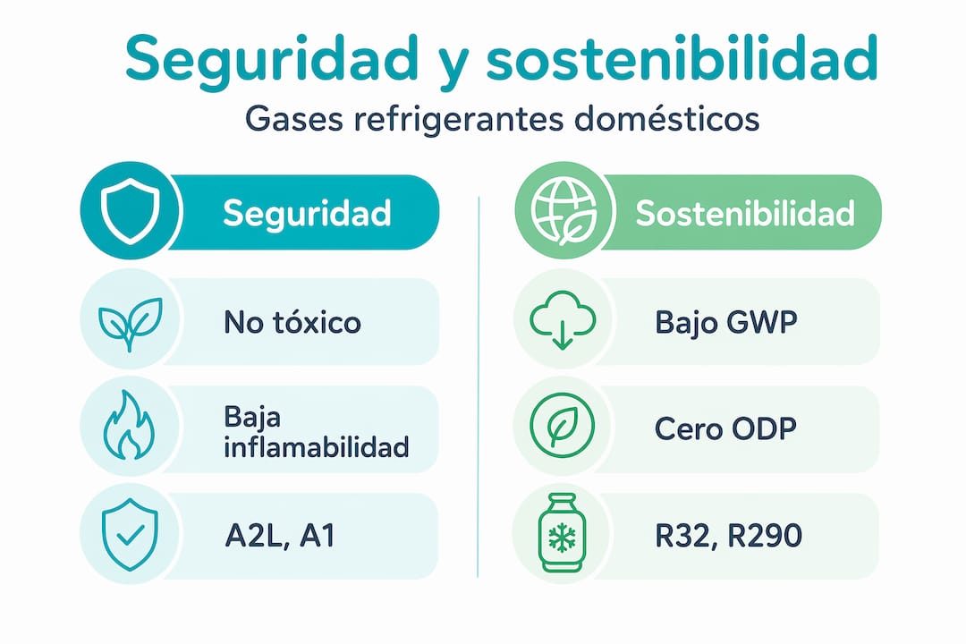 Infografía: conoce los diferentes tipos de gases refrigerantes, su nivel de seguridad y su impacto en la sostenibilidad