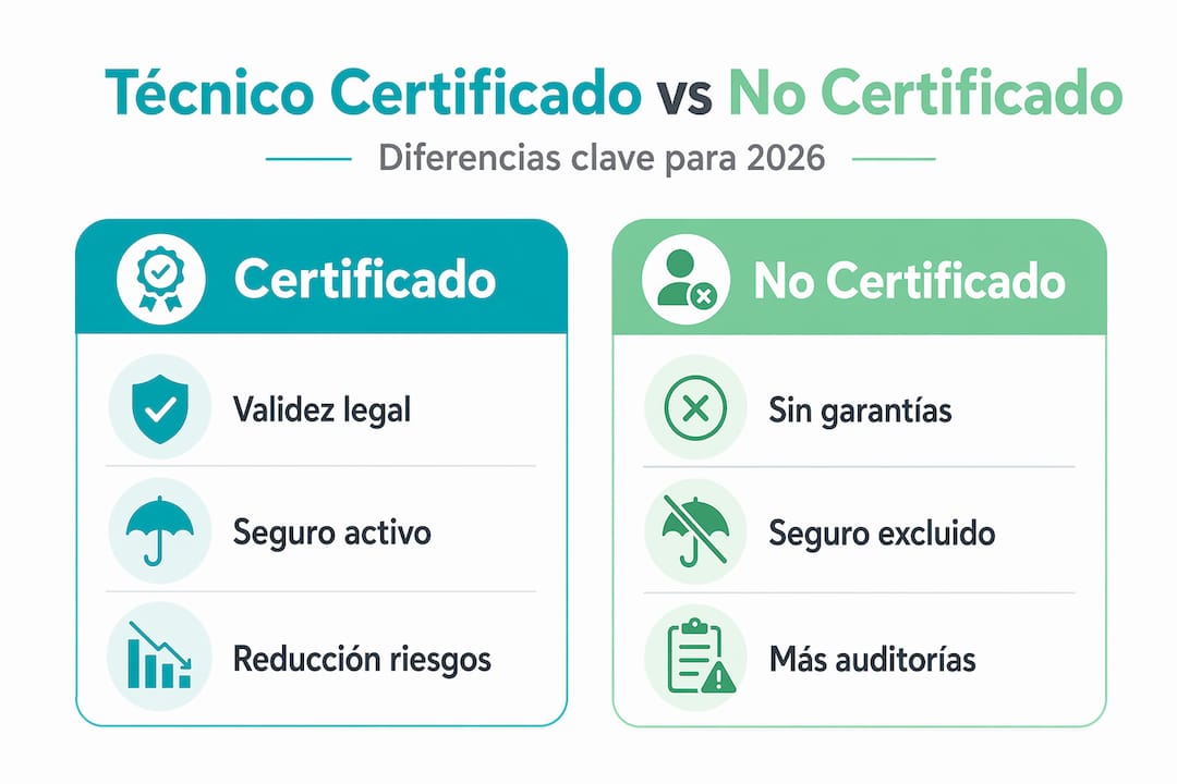 Diferencias visuales entre un técnico con certificación y uno sin ella