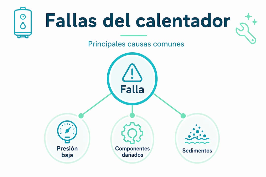 Infografía estructurada que muestra las principales causas de fallos
