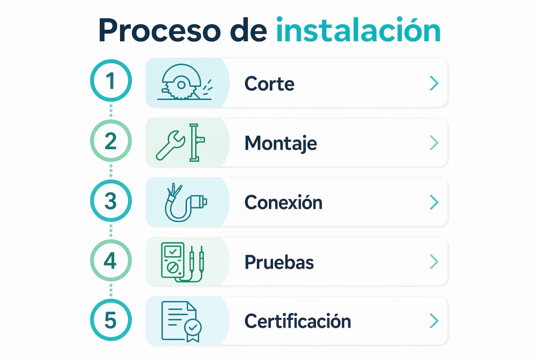 Guía visual con los pasos esenciales para instalar un calentador de gas