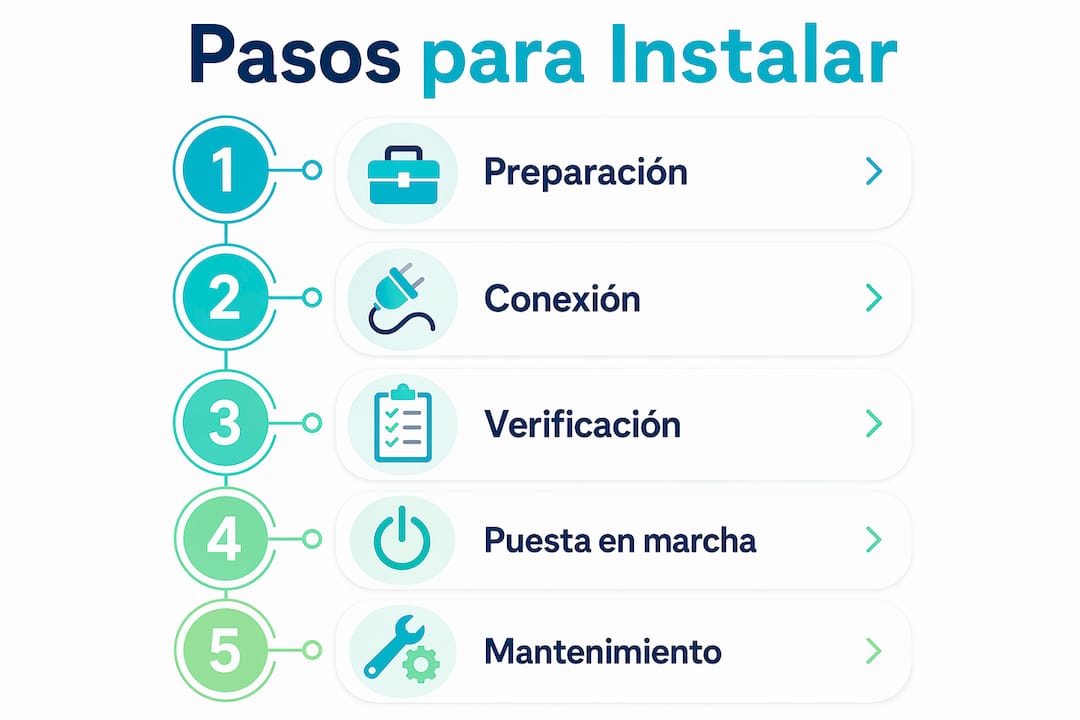 Guía visual con los pasos esenciales para instalar una caldera