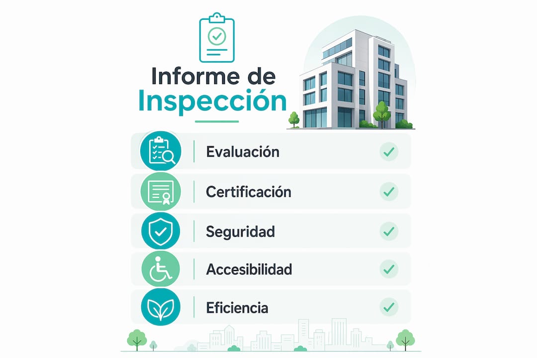 Infografía que ilustra las fases clave en la elaboración de un informe técnico de inspección