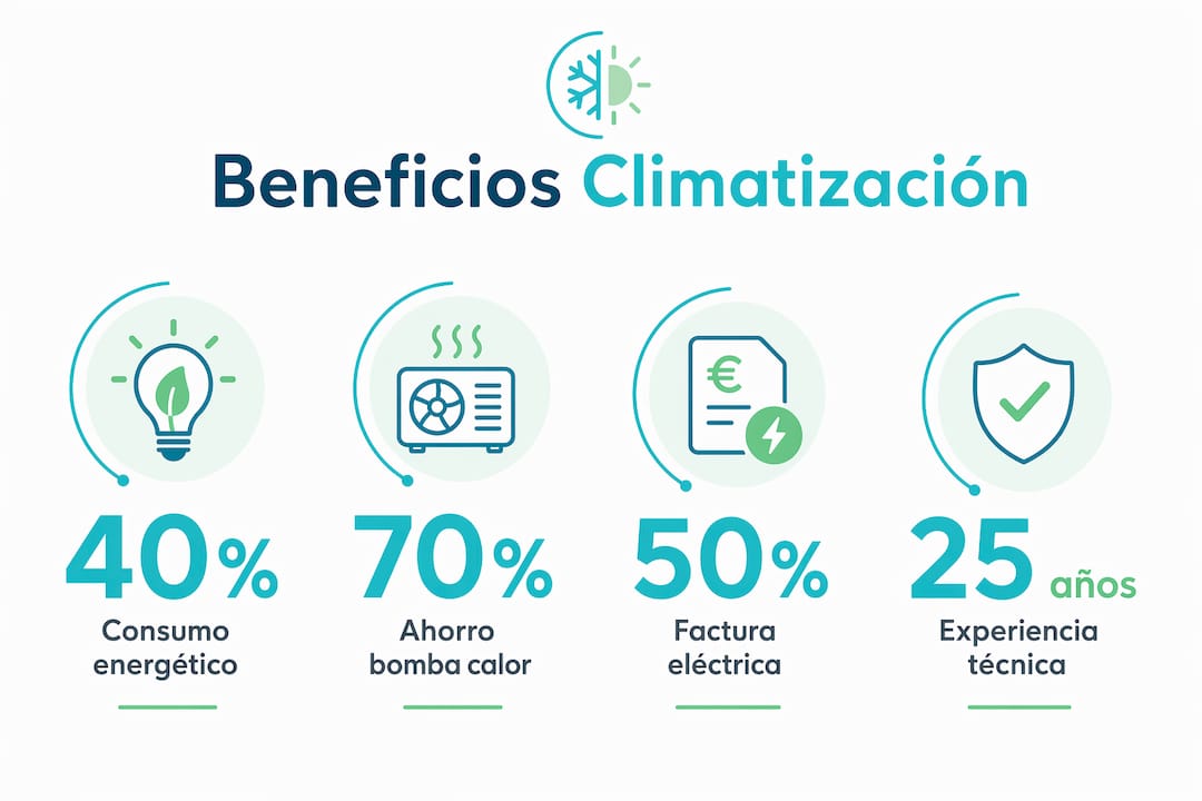 Infografía con datos esenciales sobre eficiencia en climatización