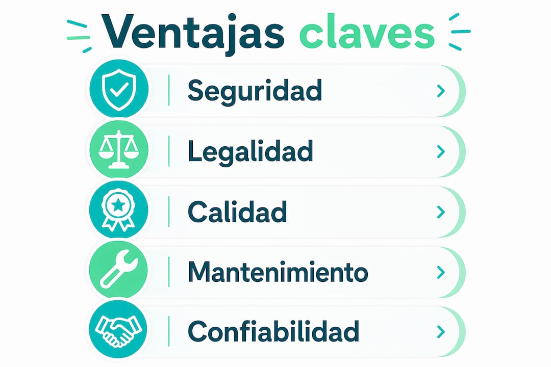 Infografía sobre los beneficios de utilizar equipos certificados