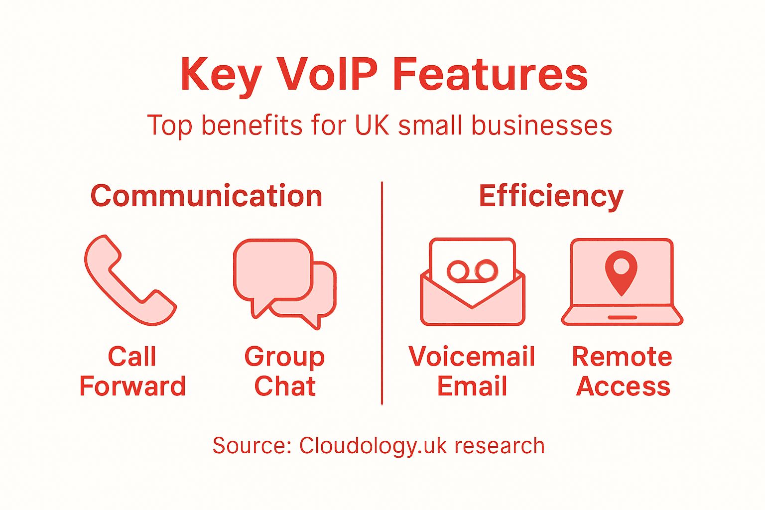 Infographic with VoIP features for SMEs