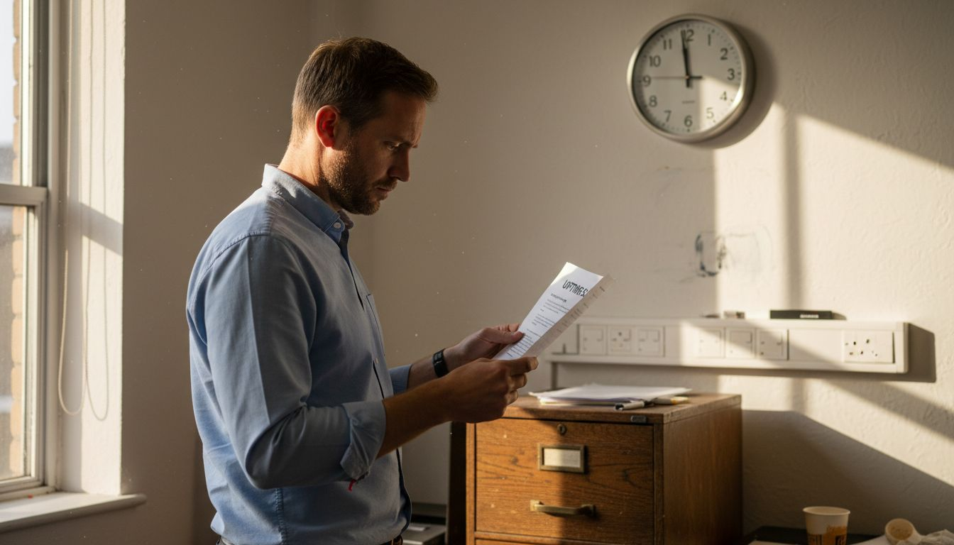 IT manager checking uptime SLA in office