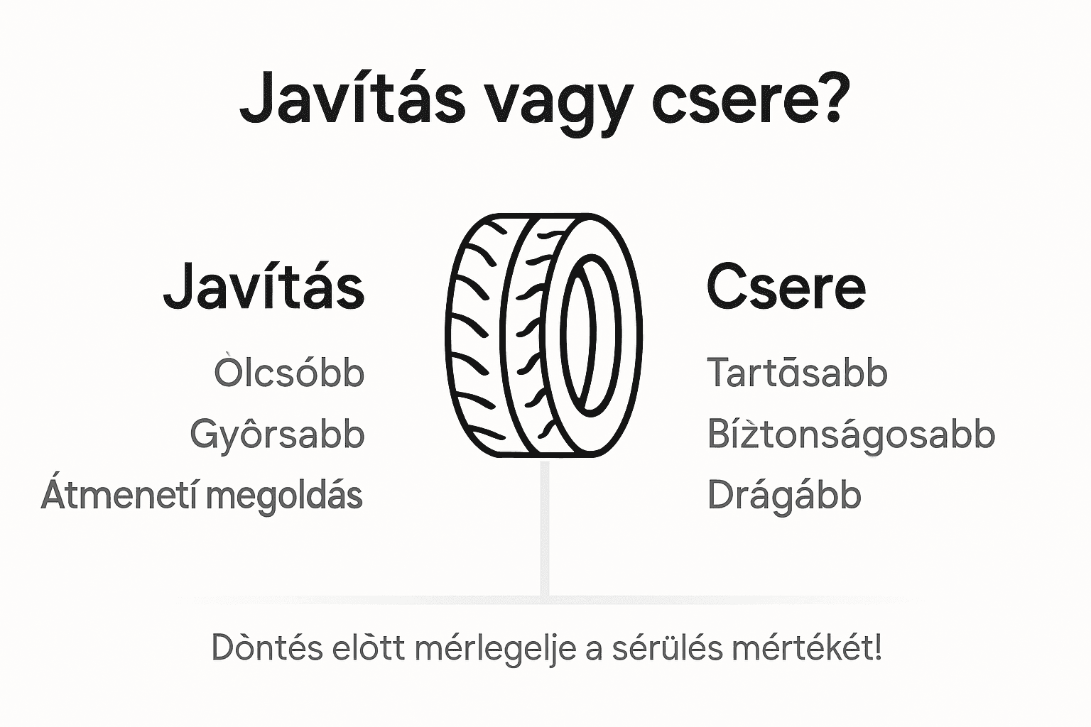 Infografika: mikor érdemes javítani, és mikor cserélni a gumiabroncsot?