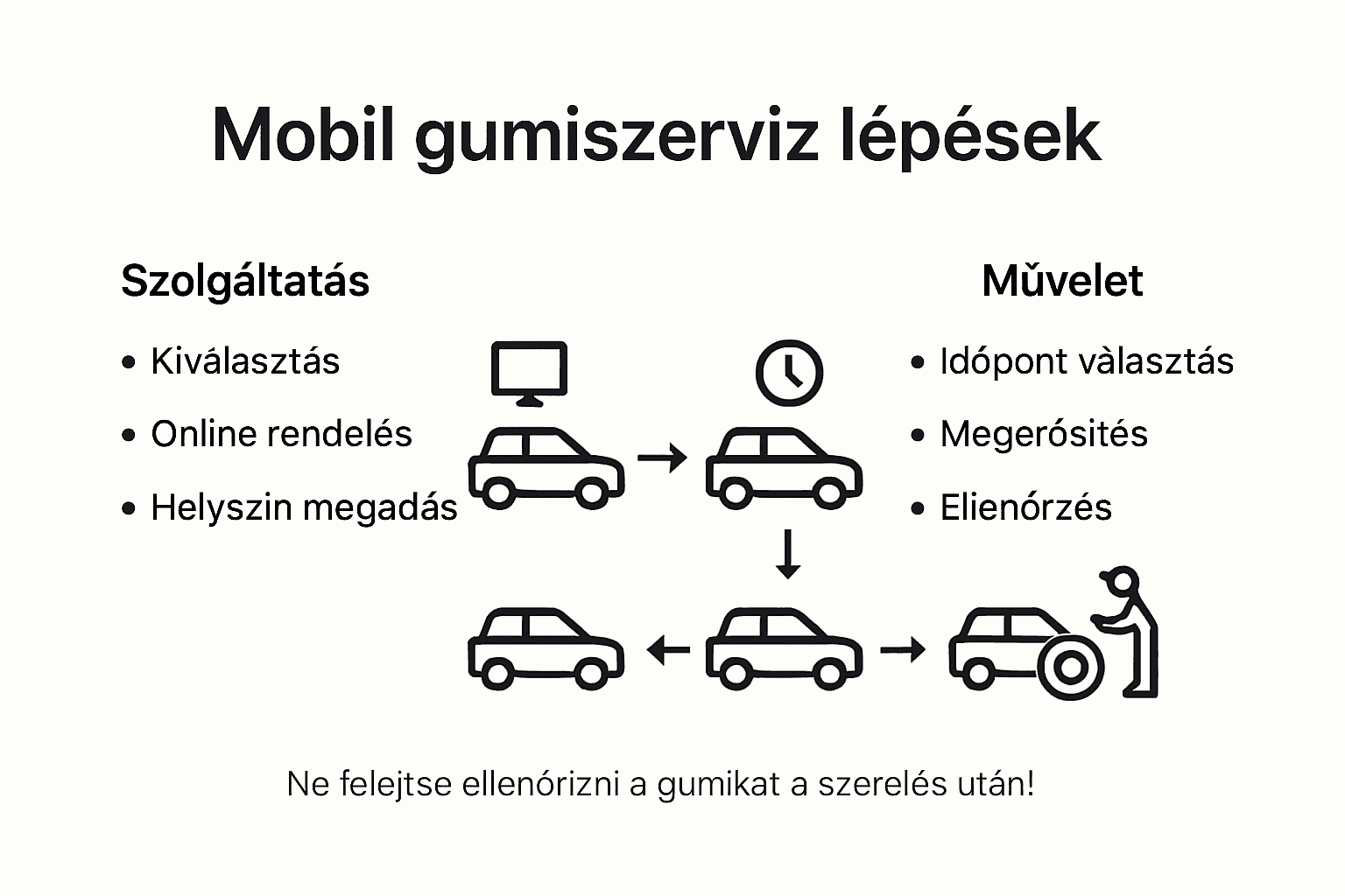 Infografika: így zajlik a mobil gumiszerviz lépésről lépésre