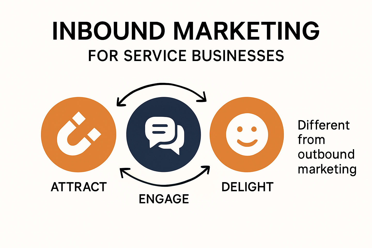 Infographic of inbound marketing process for services