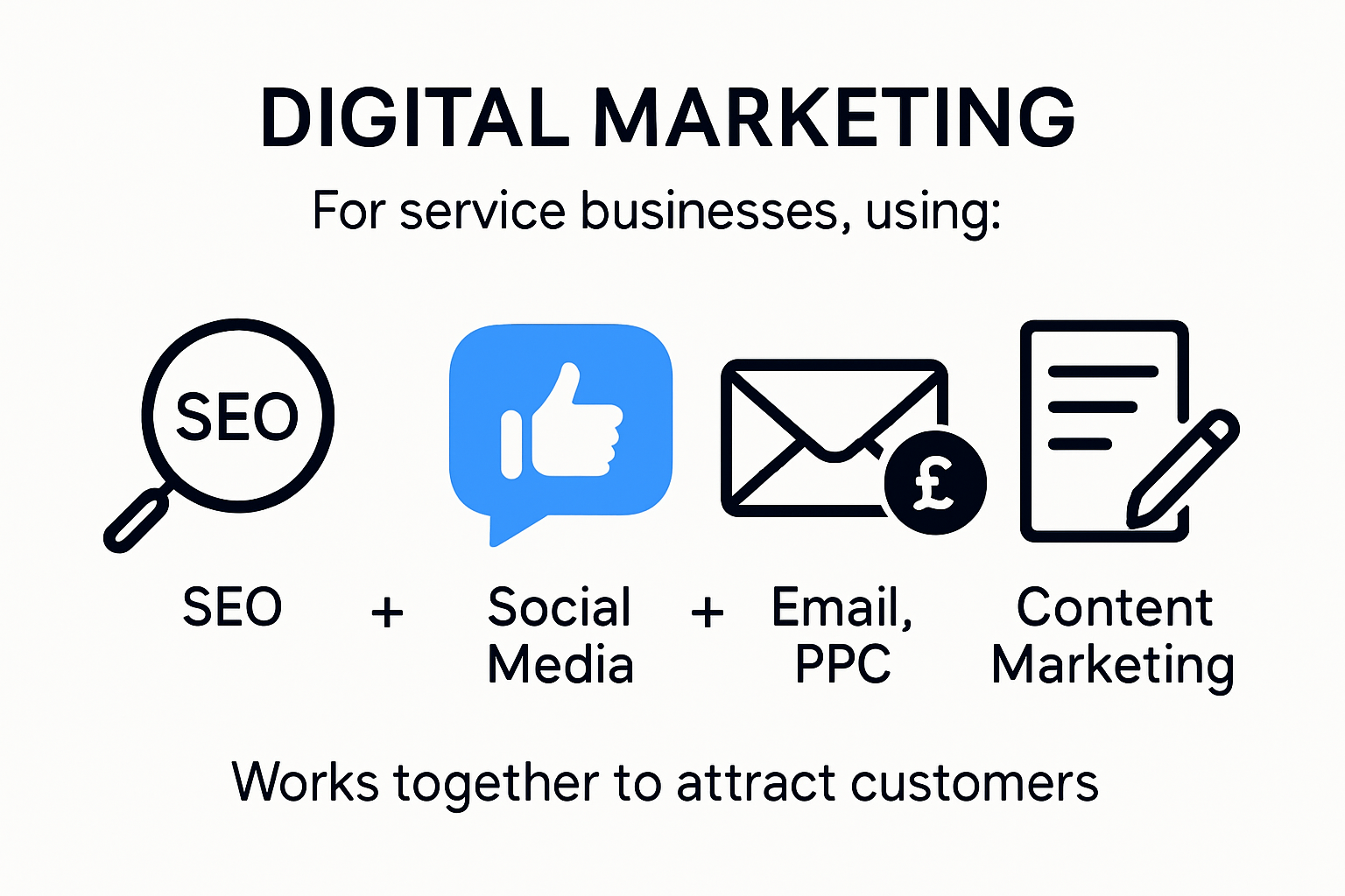 Infographic overview of digital marketing components