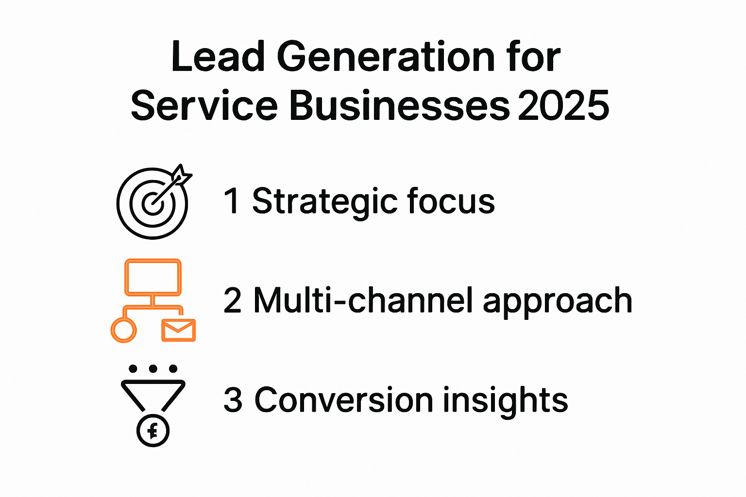 Lead generation strategy process for service businesses infographic