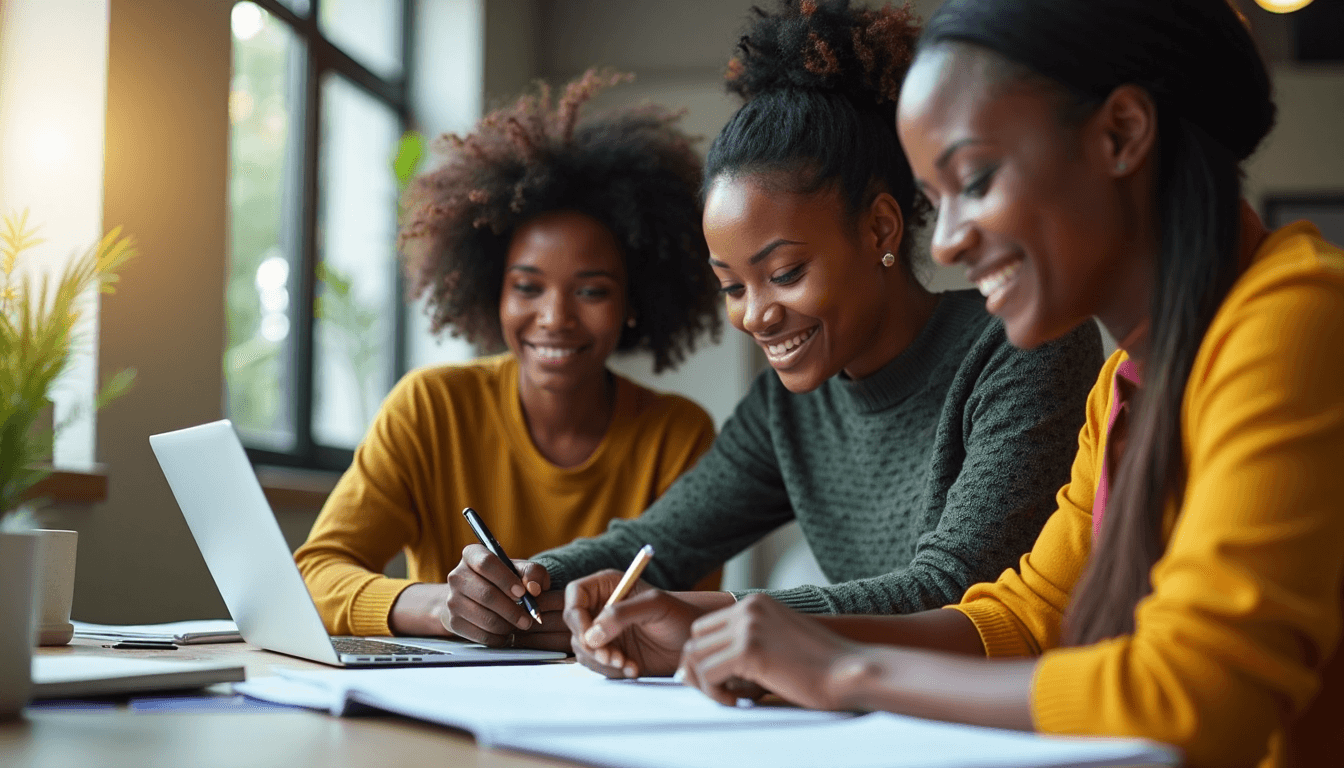 Diverse team planning branding strategy in office