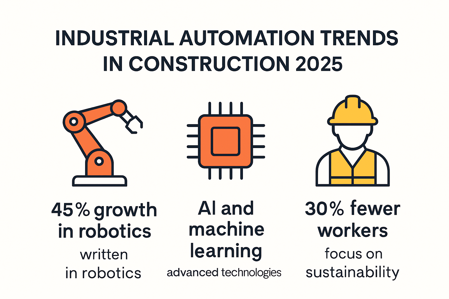 Infographic showing trends in industrial automation for 2025