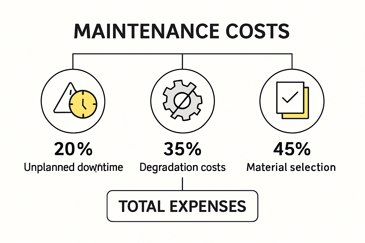Infographic showing top maintenance cost drivers