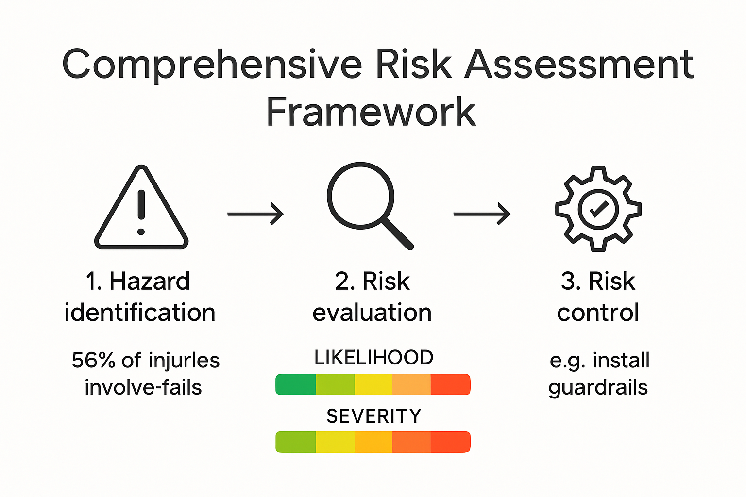 Occupational risk assessment step-by-step infographic