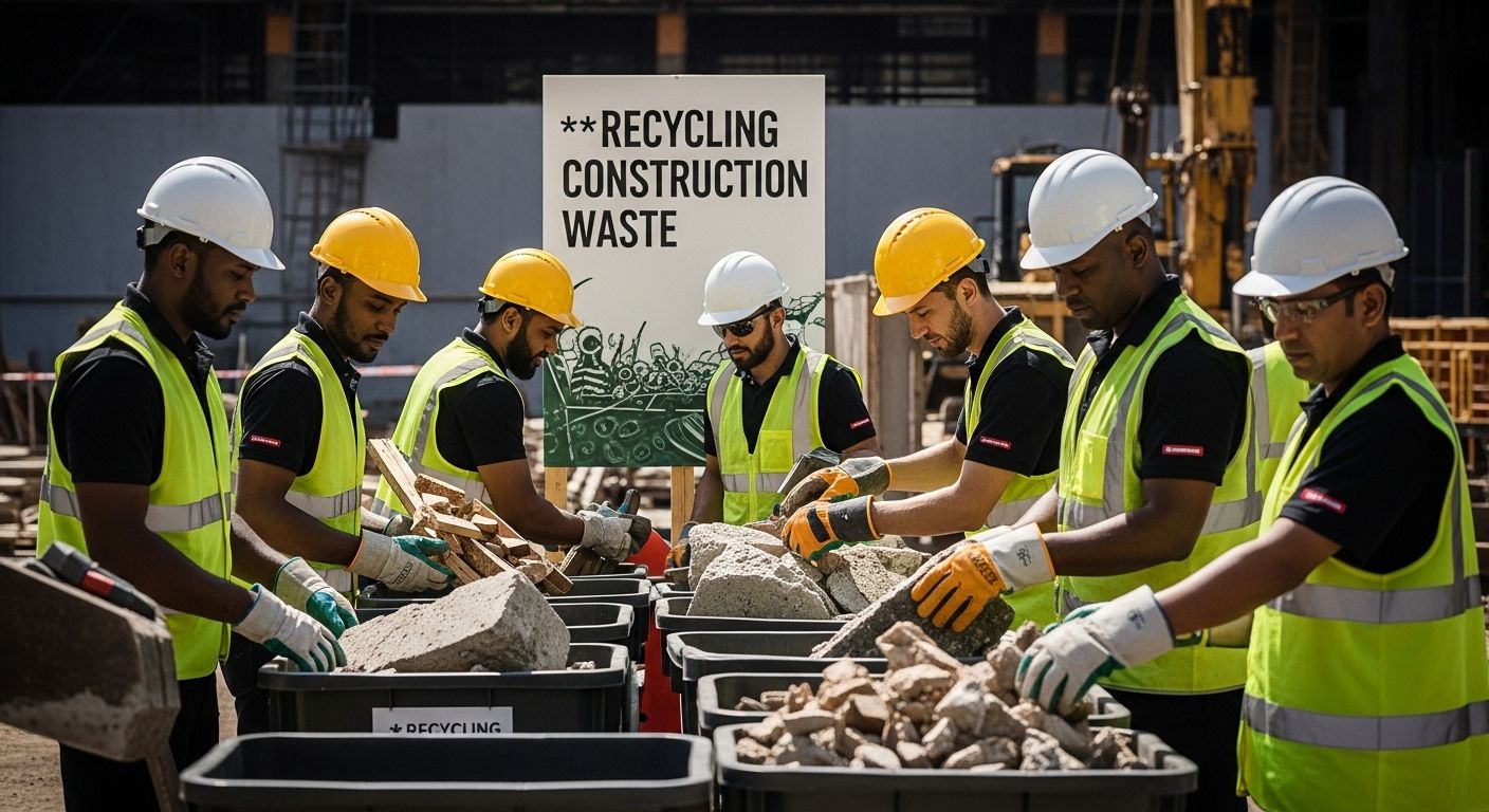 recycling construction waste scene