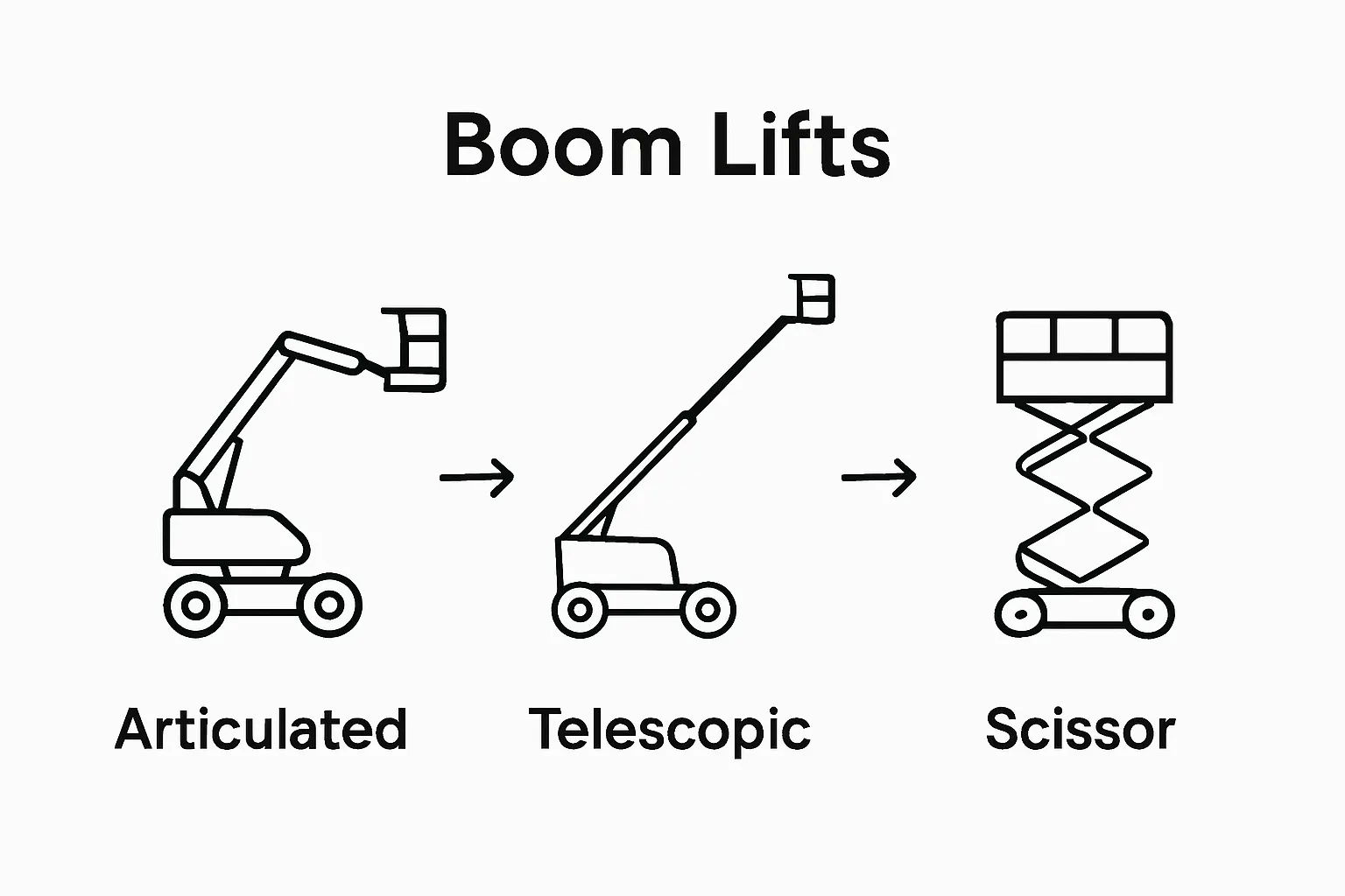 Infographic comparing three cherry picker types
