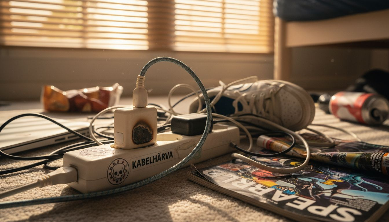 När laddaren eller batteriet blir för varmt kan det uppstå farliga situationer.