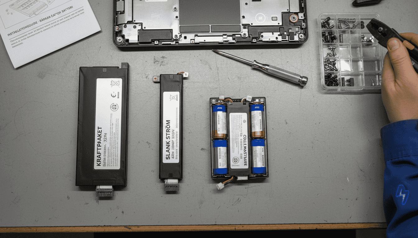 Olika typer av laptopbatterier med varierande anslutningar