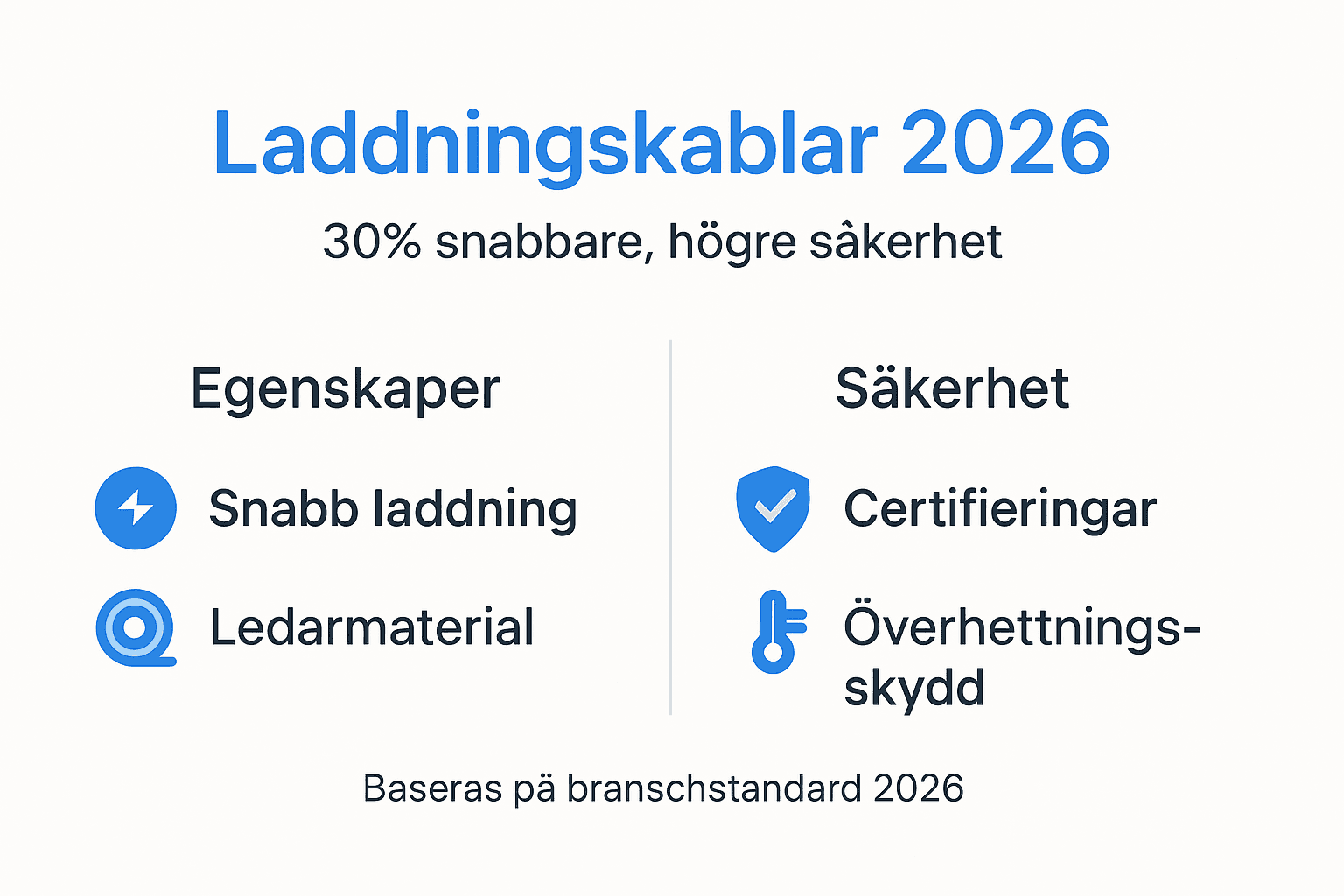 Infografik 2026: Laddkablar – vad du behöver veta om egenskaper och säkerhet