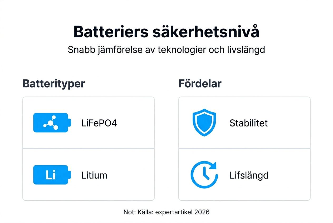 Grafisk översikt: Så skiljer sig batteriers säkerhet och livslängd åt