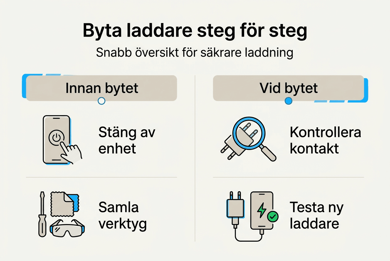 Guide: Så byter du laddare hemma – steg för steg i bild