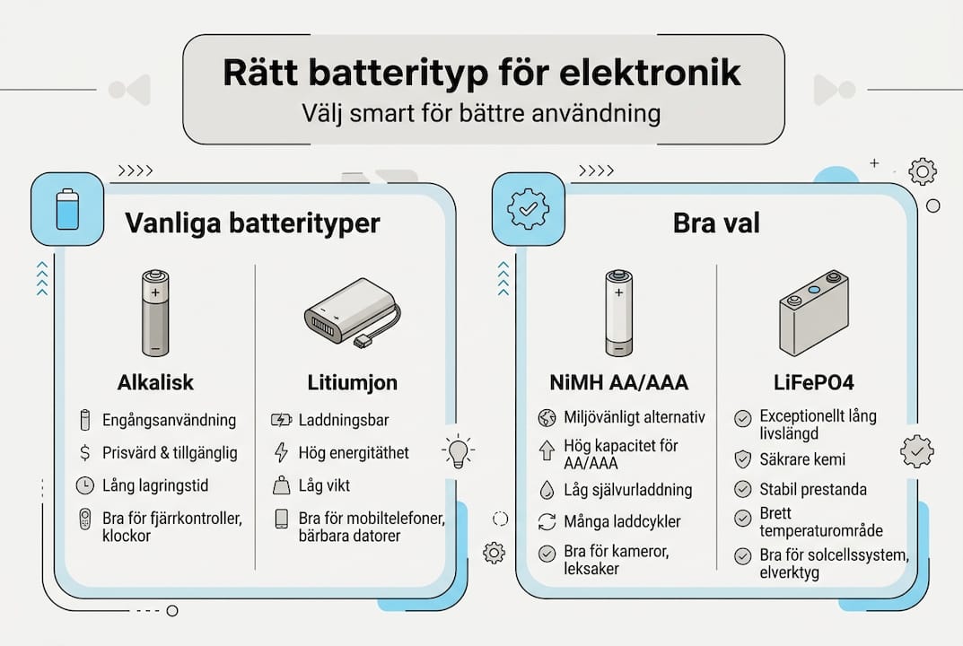 Guide: olika batterityper och hur du väljer rätt
