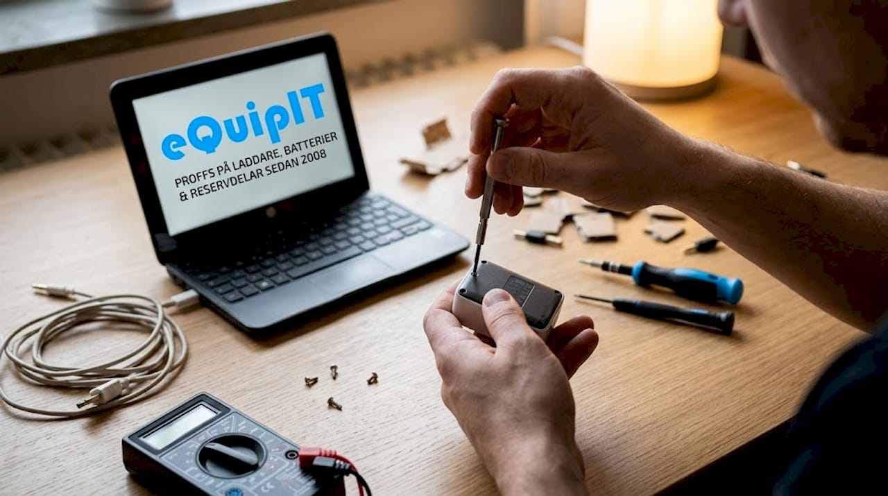 En hand öppnar laddningsfodralet för att kontrollera innehållet.