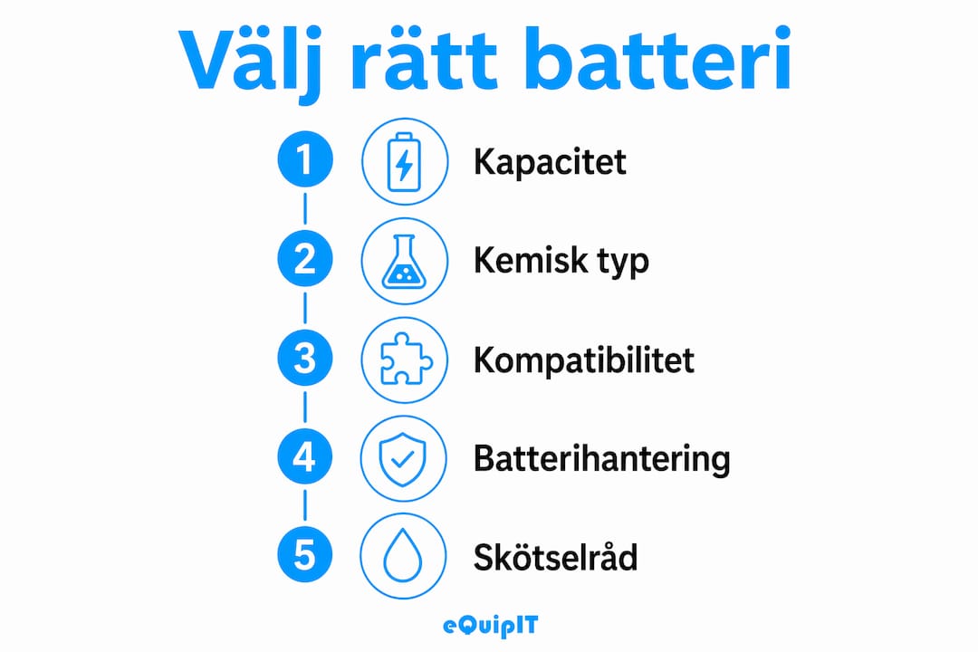 Så väljer du rätt batteri – fem enkla steg i en infografik