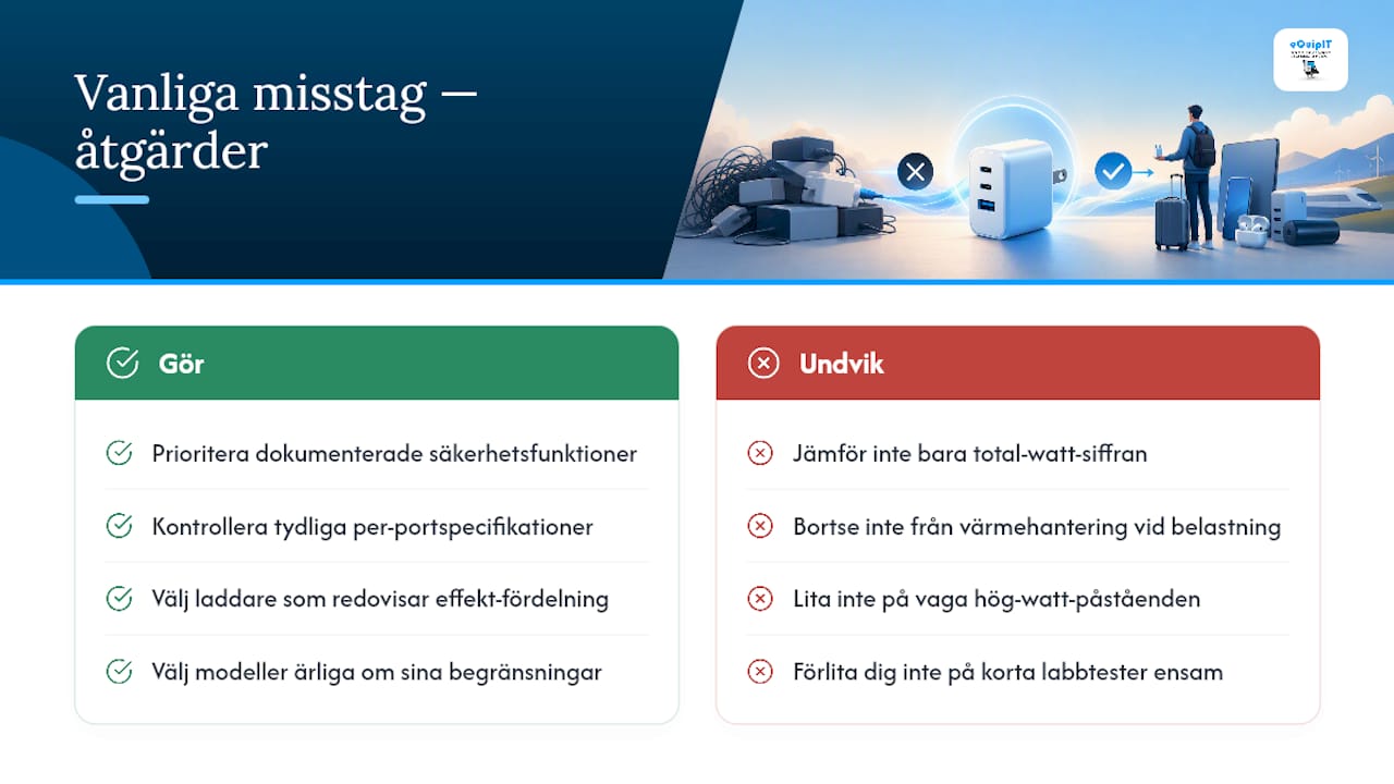 Vanliga misstag och vad testerna faktiskt visar — overview diagram