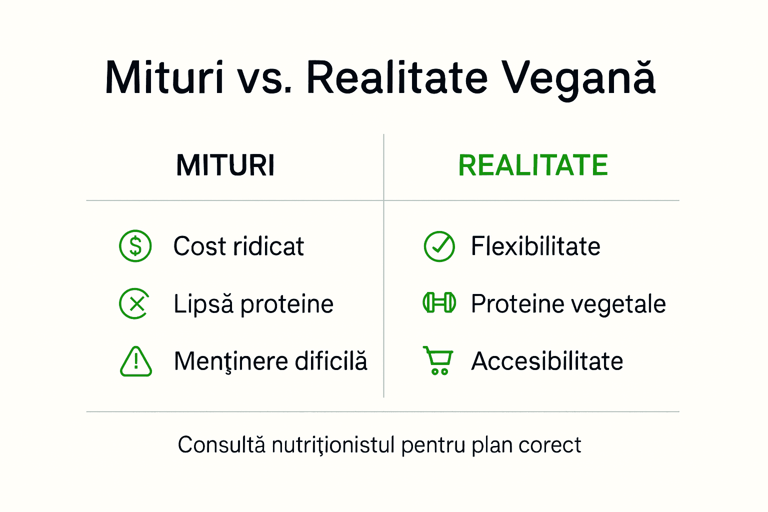 Infografic: Adevăruri și prejudecăți despre alimentația vegană