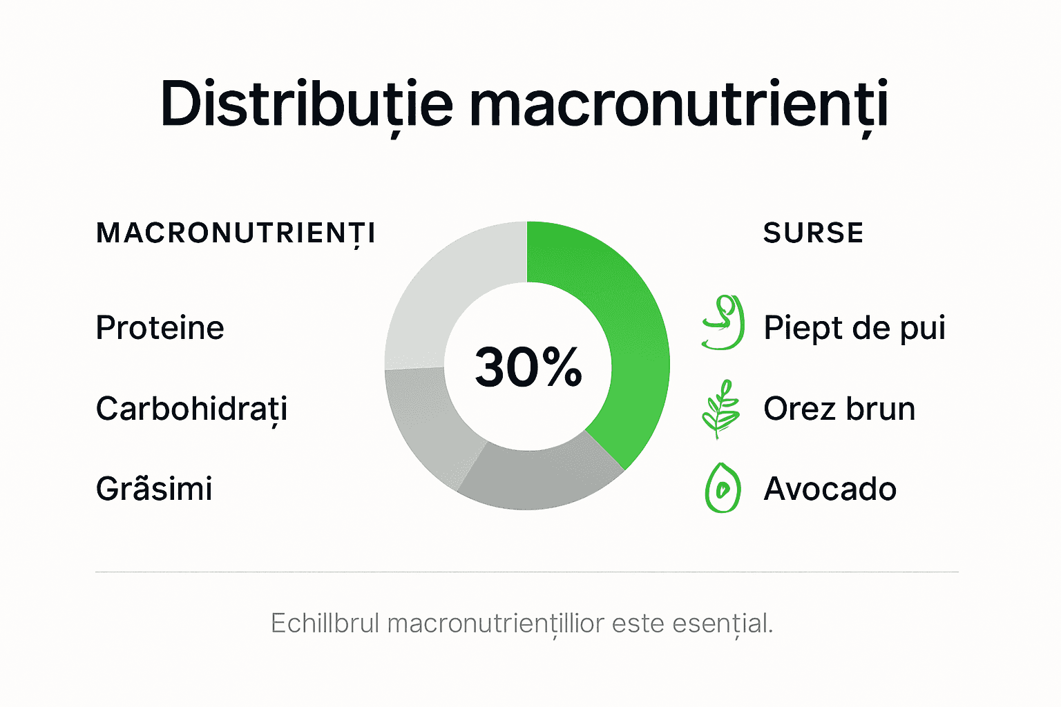 Ghid vizual al macronutrienților și al alimentelor din care îi poți obține