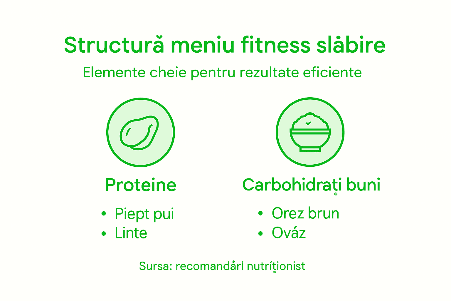 Infografic: cum arată meniul ideal pentru slăbire și fitness
