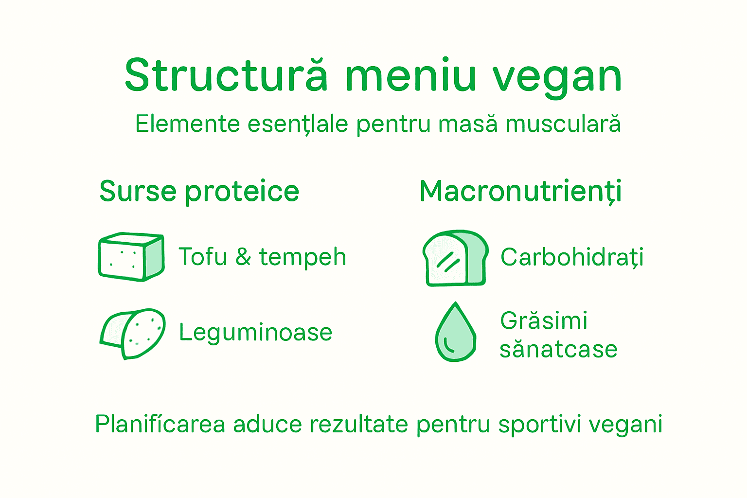 Infografic: Cum arată un meniu vegan pentru creșterea masei musculare