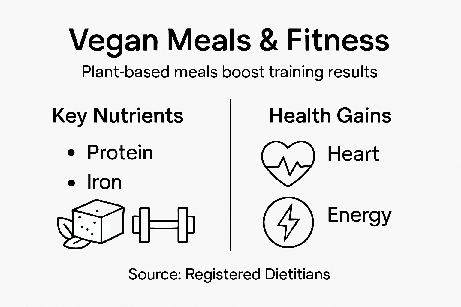 Infographic on vegan meal health benefits and nutrients